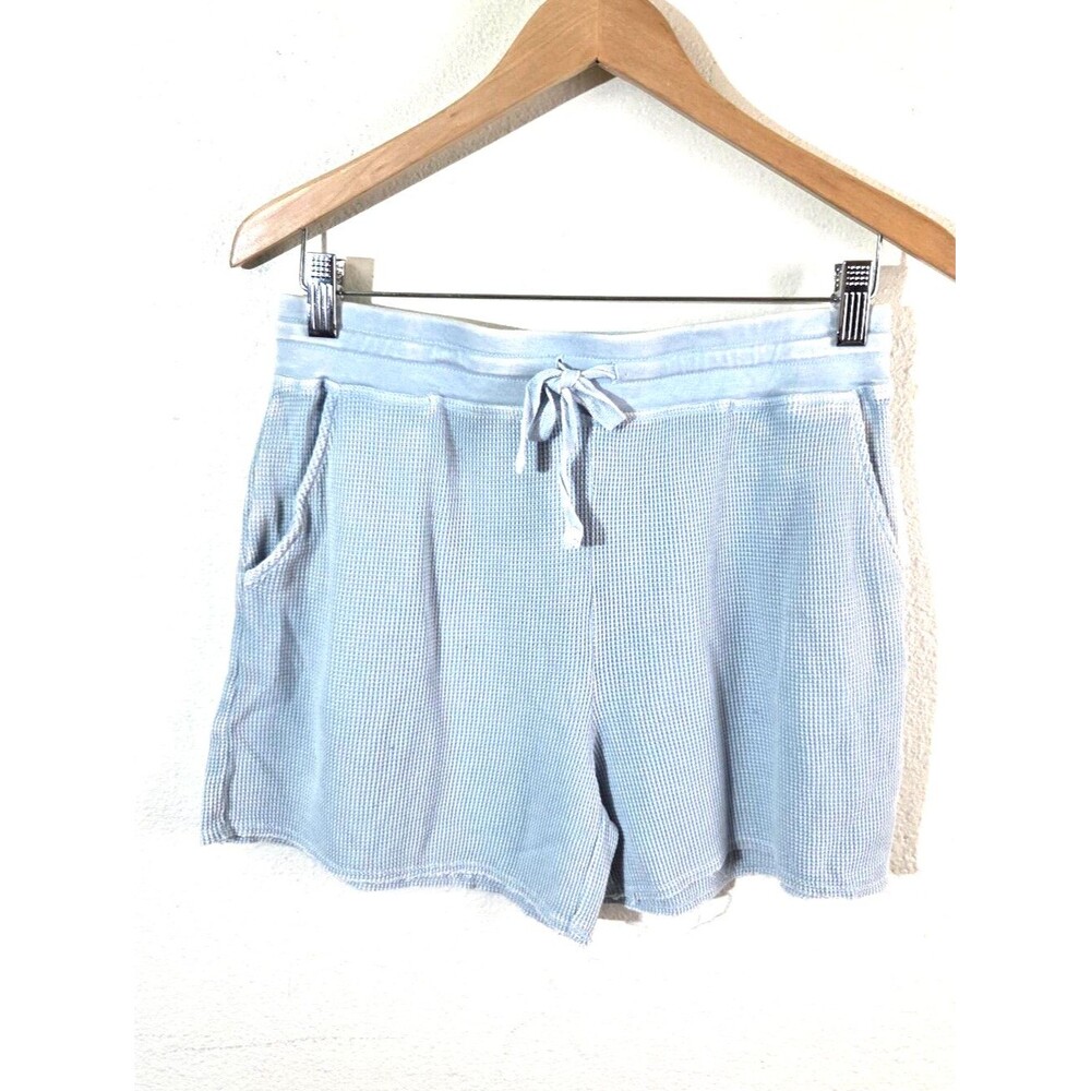 Splendid Waffle Knit Shorts Women's Small Light Blue Cotton Modal Lounge